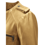 Gold Leather Jacket Women