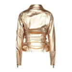 Gold Leather Jacket Women
