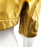 Gold Leather Jacket Women