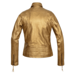 Gold Leather Jacket Women