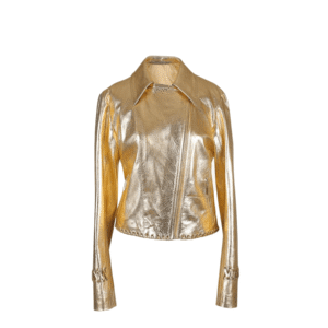 Gold Leather Jacket Women - Designer Leather Jacket - Biker Jacket - Motorcycle Jacket - Handmade Jacket - Italian Leather - Gifts for Her