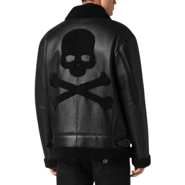 PHILIPP PLEIN SHEARLING JACKET SKULL&BONES