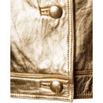 Gold Leather Jacket Women
