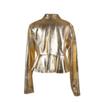 Gold Leather Jacket Women