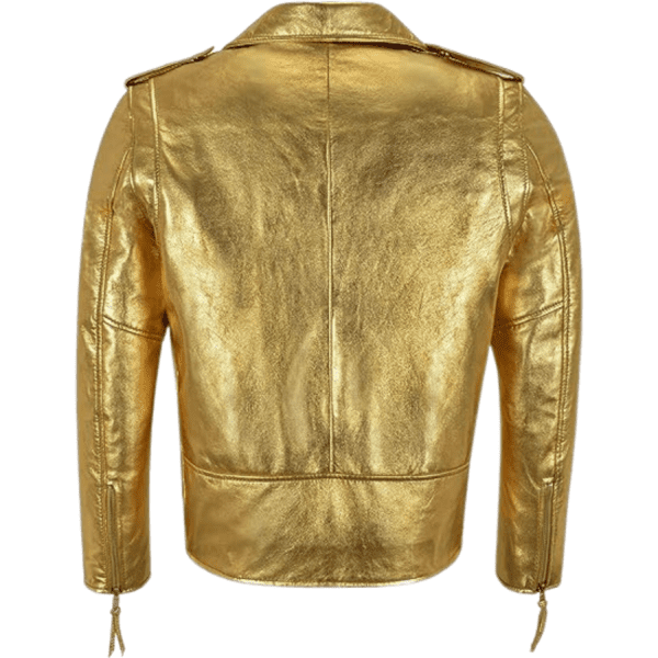 Gold Leather Jacket Women - Designer Jacket - Biker Jacket - Handmade Racing Jacket - Women Clothing - Italian Leather - Gifts for her