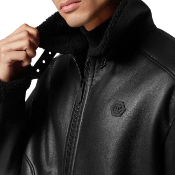 PHILIPP PLEIN SHEARLING JACKET SKULL&BONES