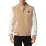 WOOL AND LEATHER BOMBER SKULL&BONES