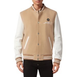 WOOL AND LEATHER BOMBER SKULL&BONES