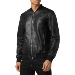 PHILIPP PLEIN LEATHER BOMBER BILLY JACKET