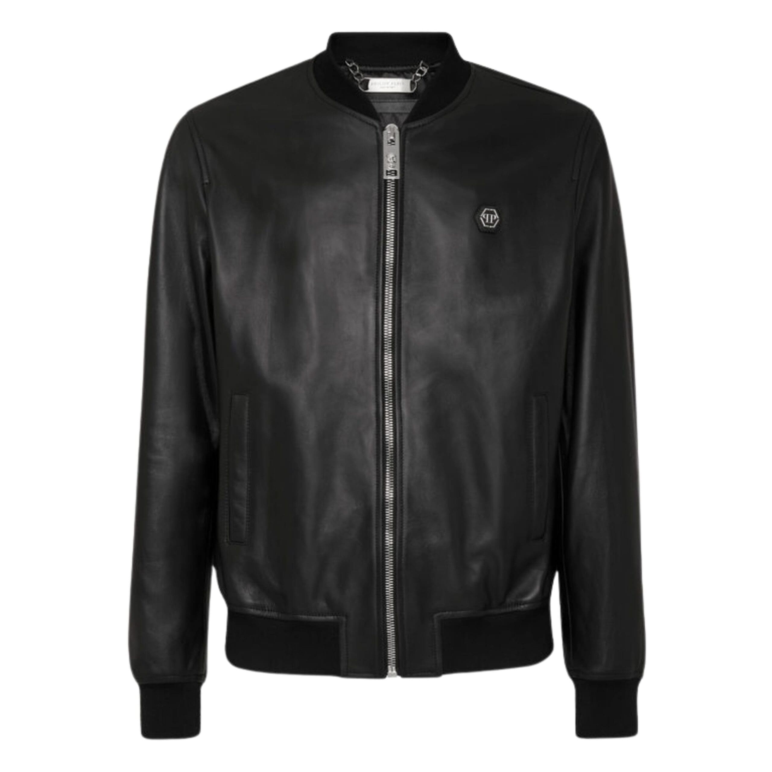 PHILIPP PLEIN LEATHER BOMBER BILLY JACKET