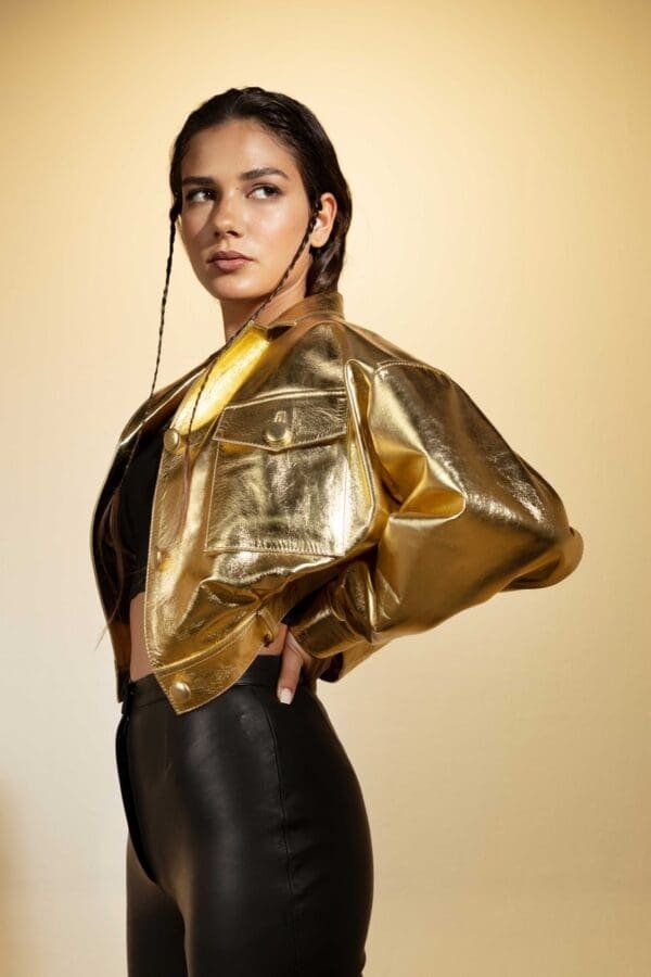 Gold Leather Jacket