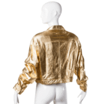 Gold Leather Jacket Women