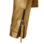 Gold Leather Jacket Women