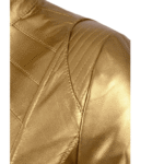 Gold Leather Jacket Women