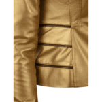 Gold Leather Jacket Women