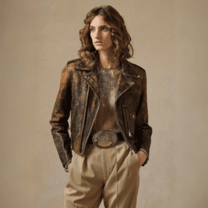 Women Wintage Design Leather Jacket