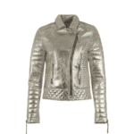 Silver Leather Jacket Men