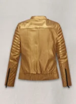 Gold Leather Jacket Women