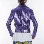 Metallic Purple Italianskins Women Leather Jacket