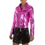 Metallic hot pink Italianskins Women Leather Jacket