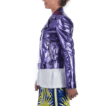Metallic Purple Italianskins Women Leather Jacket
