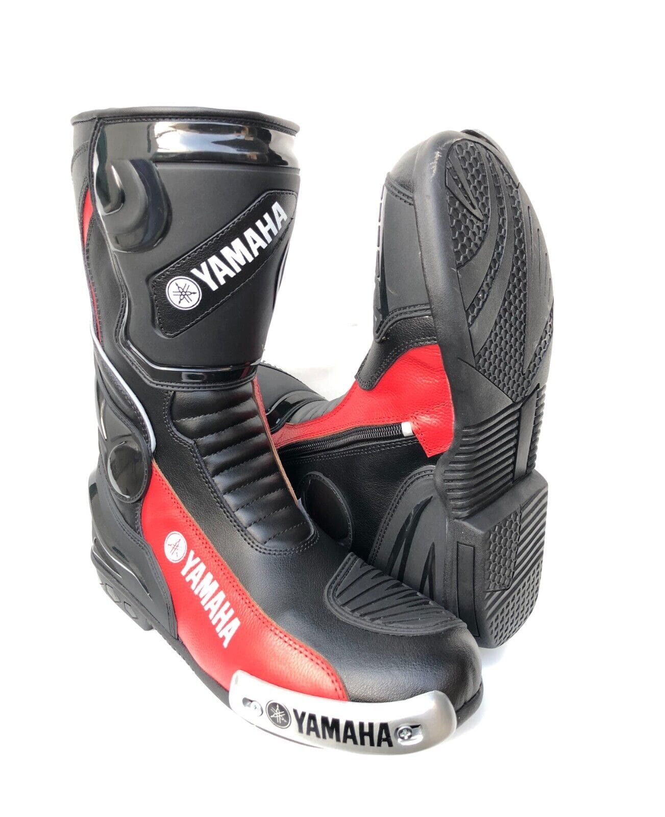 Yamaha design Motorcycle Boots Genuine Leather Motorbike Racing Shoes Red