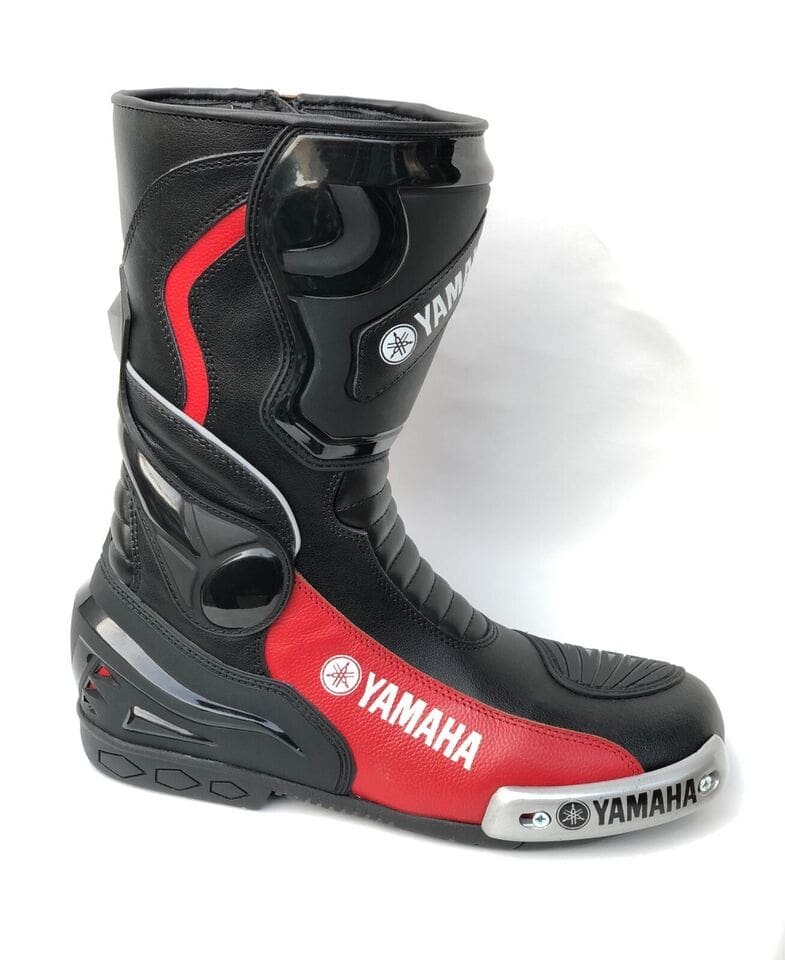 Yamaha design Motorcycle Boots Genuine Leather Motorbike Racing Shoes Red