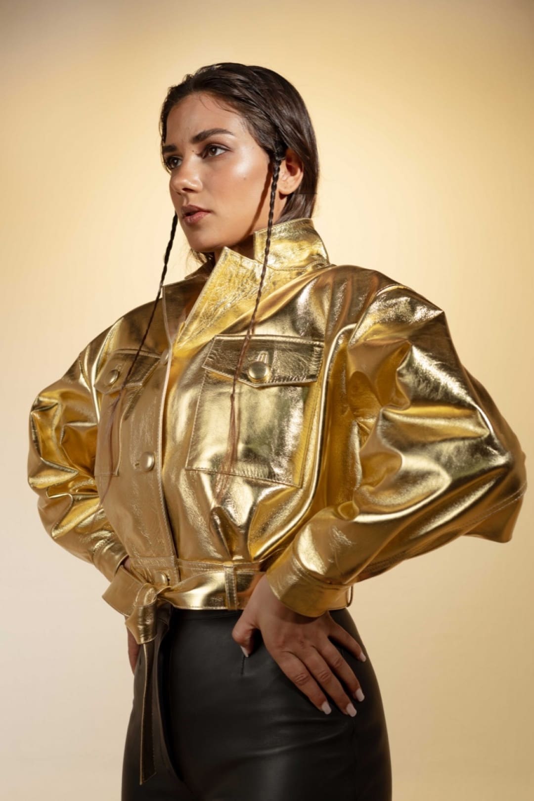 Gold Leather Jacket