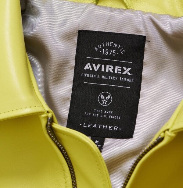 Avirex Leather Jacket Limeaide Yellow