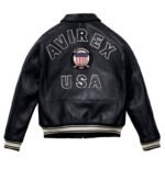 Avirex Leather Jacket Hunter Jet Black