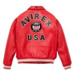 Avirex Leather Jacket Salvage Red