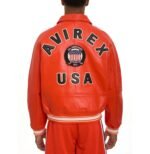 Avirex Leather Jacket Orange