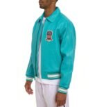 Avirex Leather Jacket Snow Turquoise