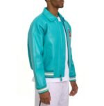 Avirex Leather Jacket Snow Turquoise