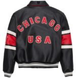 Avirex Chicago USA Leather Jacket Black & Red