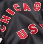 Avirex Chicago USA Leather Jacket Black & Red