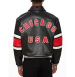 Avirex Leather Jacket Chicago USA Black