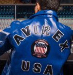 Avirex Leather Jacket Cobalt