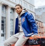 Avirex Leather Jacket Cobalt