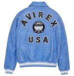 Avirex Denim Blue Leather Jacket