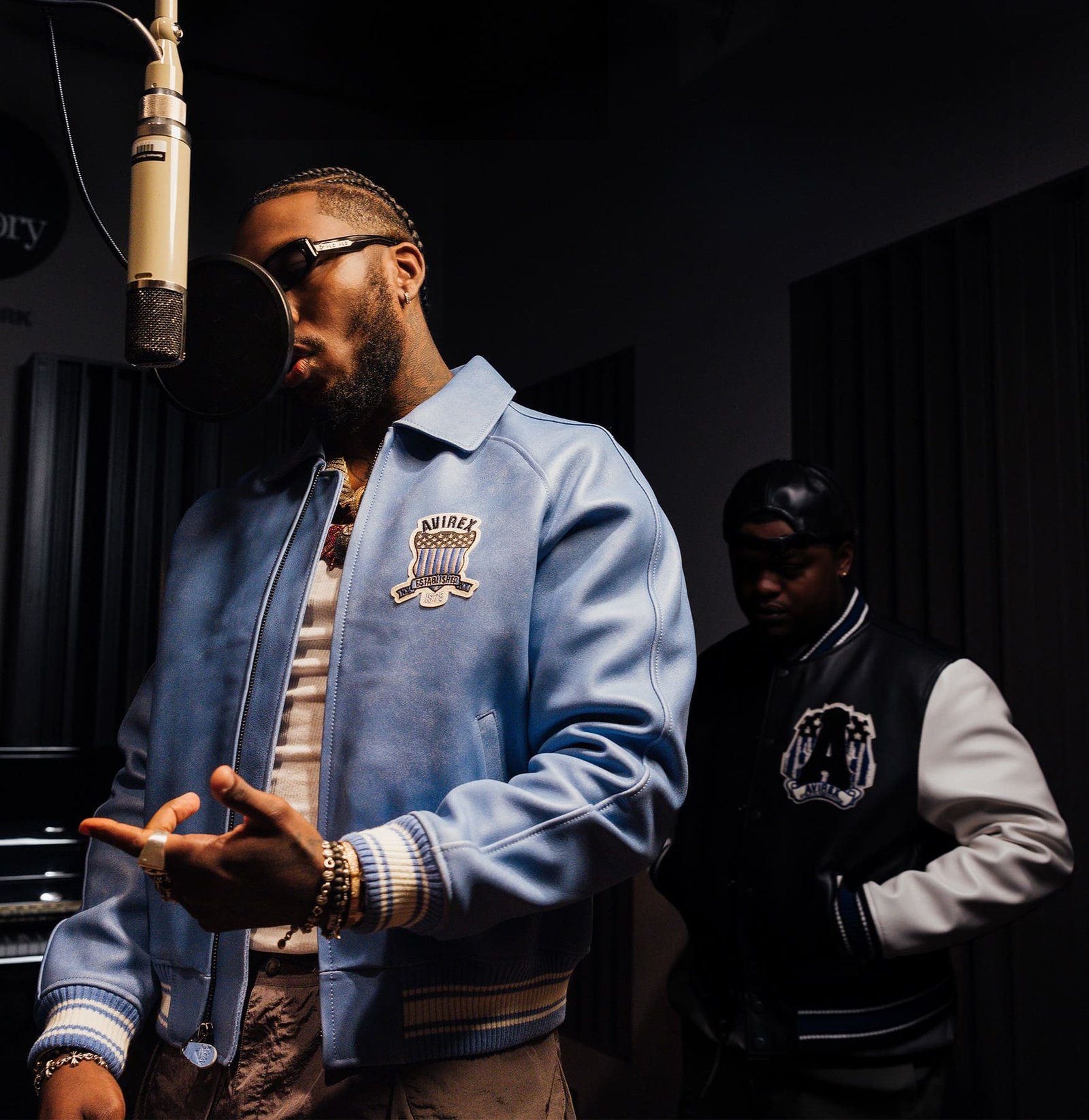 Avirex Denim Blue Leather Jacket