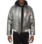 Avirex Metallic Silver Leather Jacket