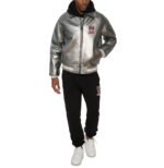 Avirex Metallic Silver Leather Jacket