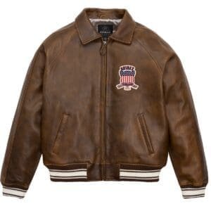 Avirex Vintage Brown Leather Jacket