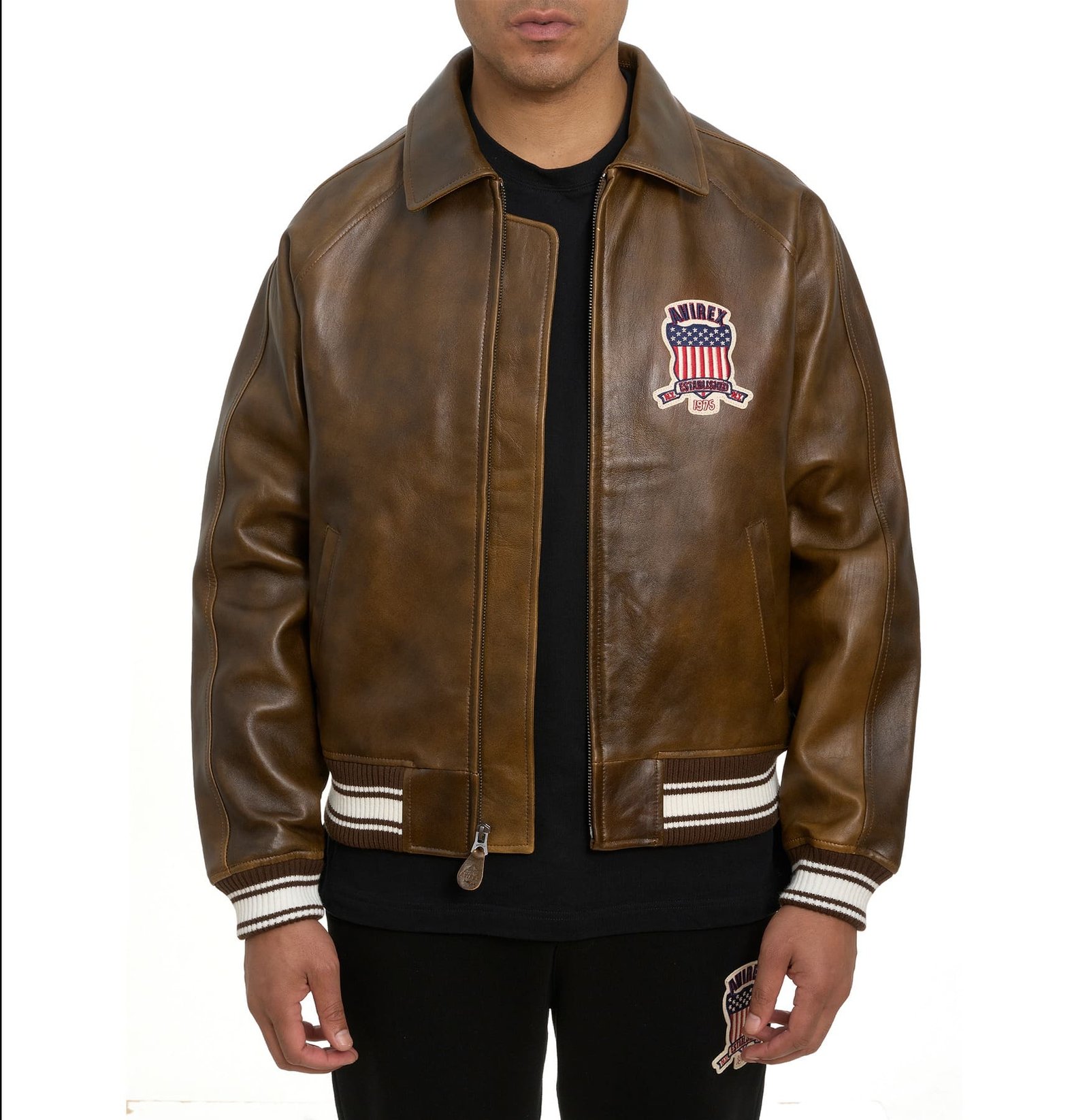 Avirex Vintage Brown Leather Jacket
