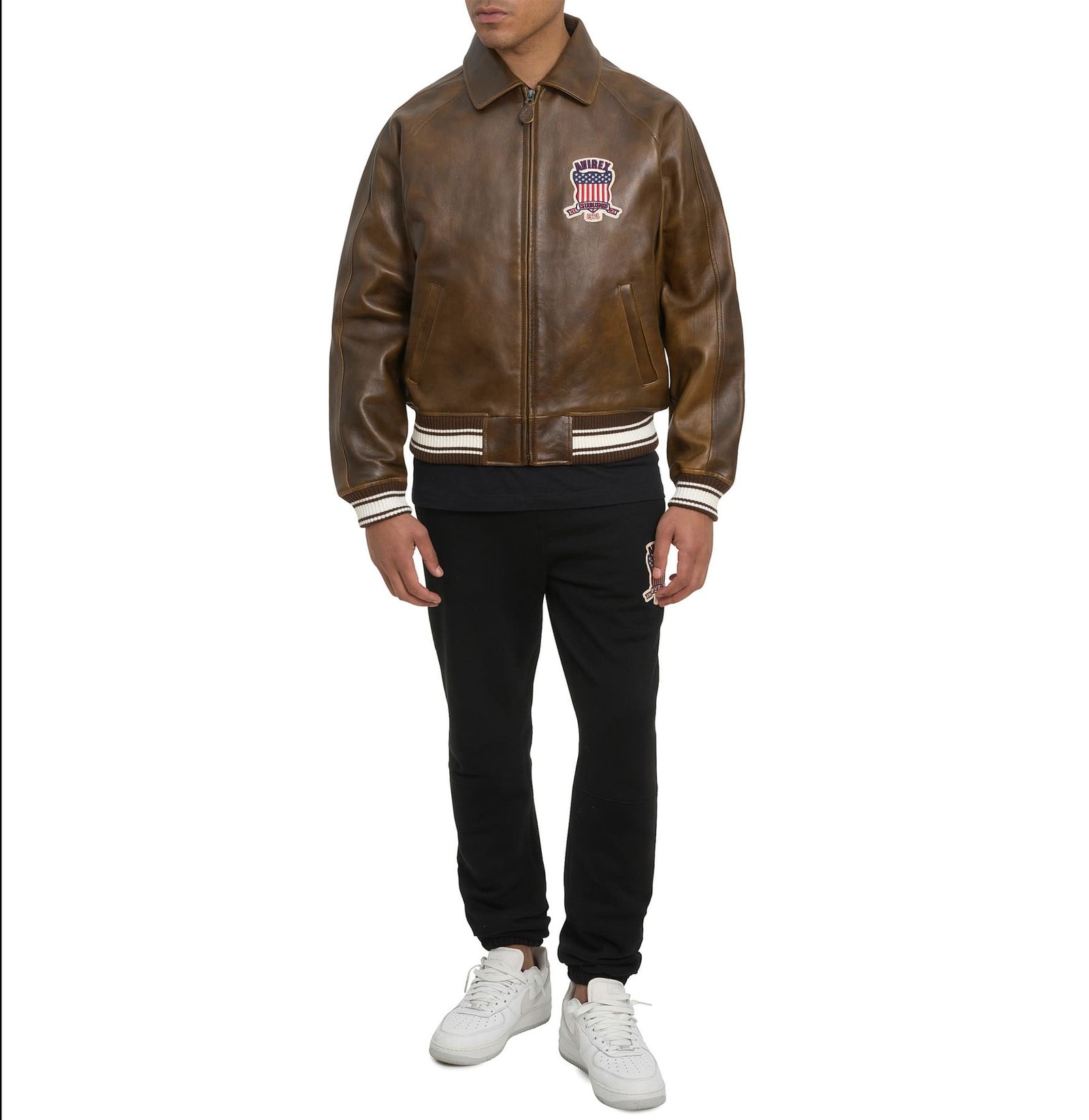 Avirex Vintage Brown Leather Jacket