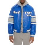 Avirex Detroit USA Leather Jacket Blue
