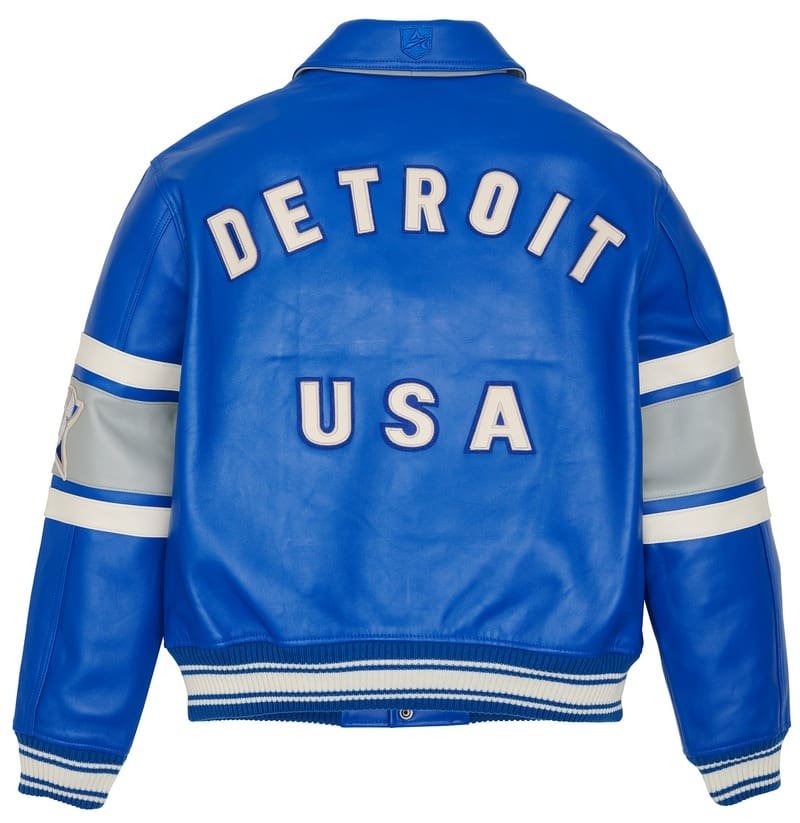 Avirex Detroit USA Leather Jacket Blue