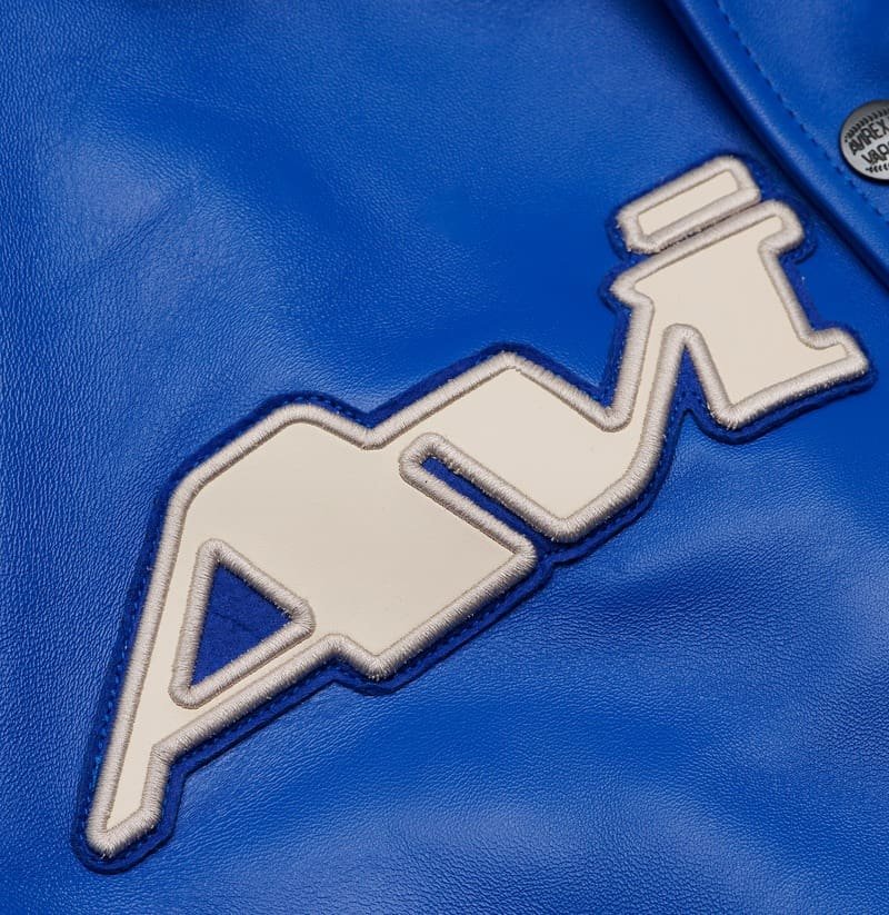 Avirex Detroit USA Leather Jacket Blue