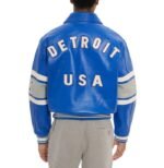 Avirex Detroit USA Leather Jacket Blue